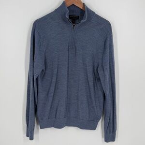 Banana Republic Merino Wool Quarter-Zip Sweater L Preppy Old Money Classic Warm